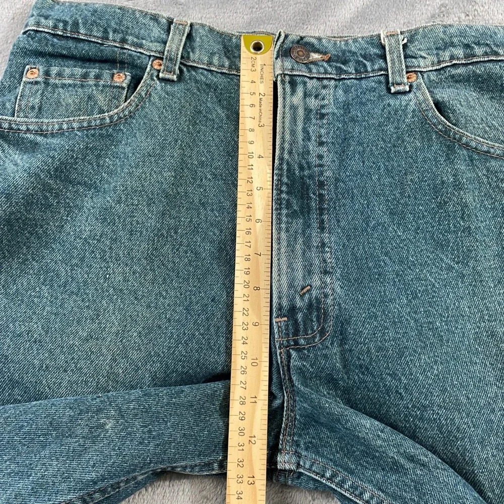 Vintage Levis 550 Jeans Mens 36x32 Green 90s Relaxed Fit Tapered Leg Made in USA
